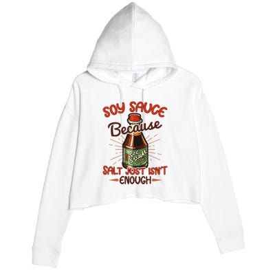 Soy Sauce Funny Costume Vegan Soy Sauce Funny Sushi Matching Group Halloween Cos Crop Fleece Hoodie