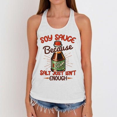 Soy Sauce Funny Costume Vegan Soy Sauce Funny Sushi Matching Group Halloween Cos Women's Knotted Racerback Tank