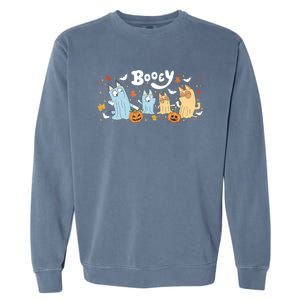 Spooky Season Funny Ghost Booey Halloween Family Matching Garment-Dyed Sweatshirt