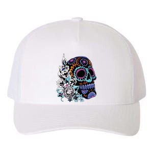 Sugar Skull Flowers Day Of The Dead Dia Muertos Gift Idea Yupoong Adult 5-Panel Trucker Hat