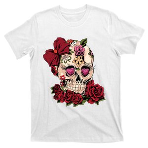 Sugar Skull Flowers Day Of The Dead Dia Muertos Gift Idea T-Shirt