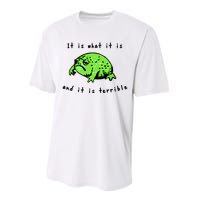 Shithead Steve Frog It Is What It Is And It Is Terrible Performance Sprint T-Shirt