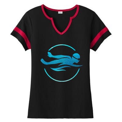 Swimmer Swimming funny Swim Team Ladies Halftime Notch Neck Tee