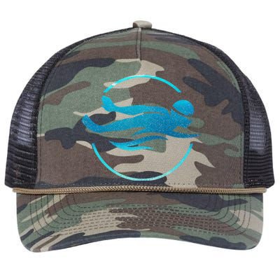 Swimmer Swimming funny Swim Team Retro Rope Trucker Hat Cap