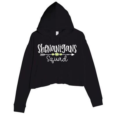 Shenanigans Squad Funny St. Patrick's Day Matching Group Crop Fleece Hoodie