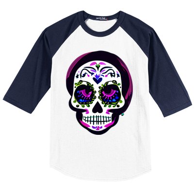 Sugar Skull Funny Cinco De Mayo T Graphic Baseball Sleeve Shirt