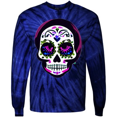 Sugar Skull Funny Cinco De Mayo T Graphic Tie-Dye Long Sleeve Shirt