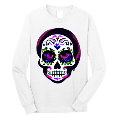 Sugar Skull Funny Cinco De Mayo T Graphic Long Sleeve Shirt