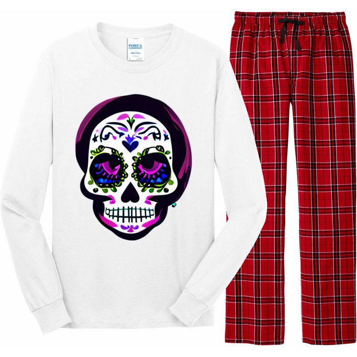 Sugar Skull Funny Cinco De Mayo T Graphic Long Sleeve Pajama Set