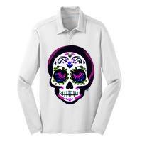 Sugar Skull Funny Cinco De Mayo T Graphic Silk Touch Performance Long Sleeve Polo