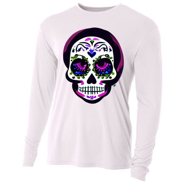 Sugar Skull Funny Cinco De Mayo T Graphic Cooling Performance Long Sleeve Crew