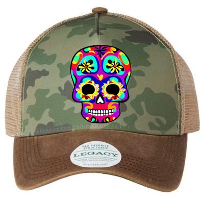 Sugar Skull Funny Cinco De Mayo Legacy Tie Dye Trucker Hat