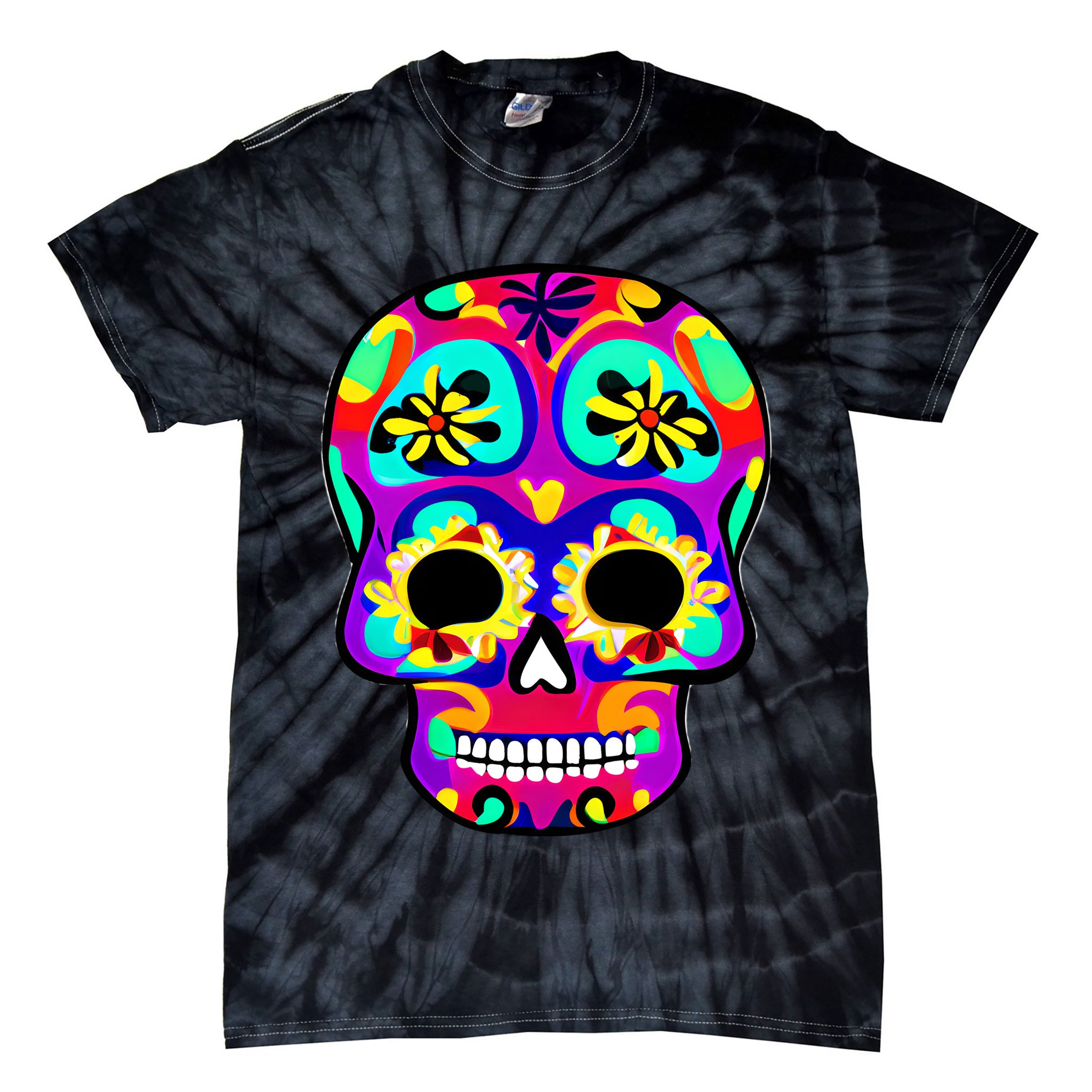 Sugar Skull Funny Cinco De Mayo Tie-Dye T-Shirt