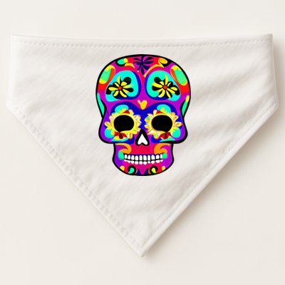 Sugar Skull Funny Cinco De Mayo USA-Made Doggie Bandana