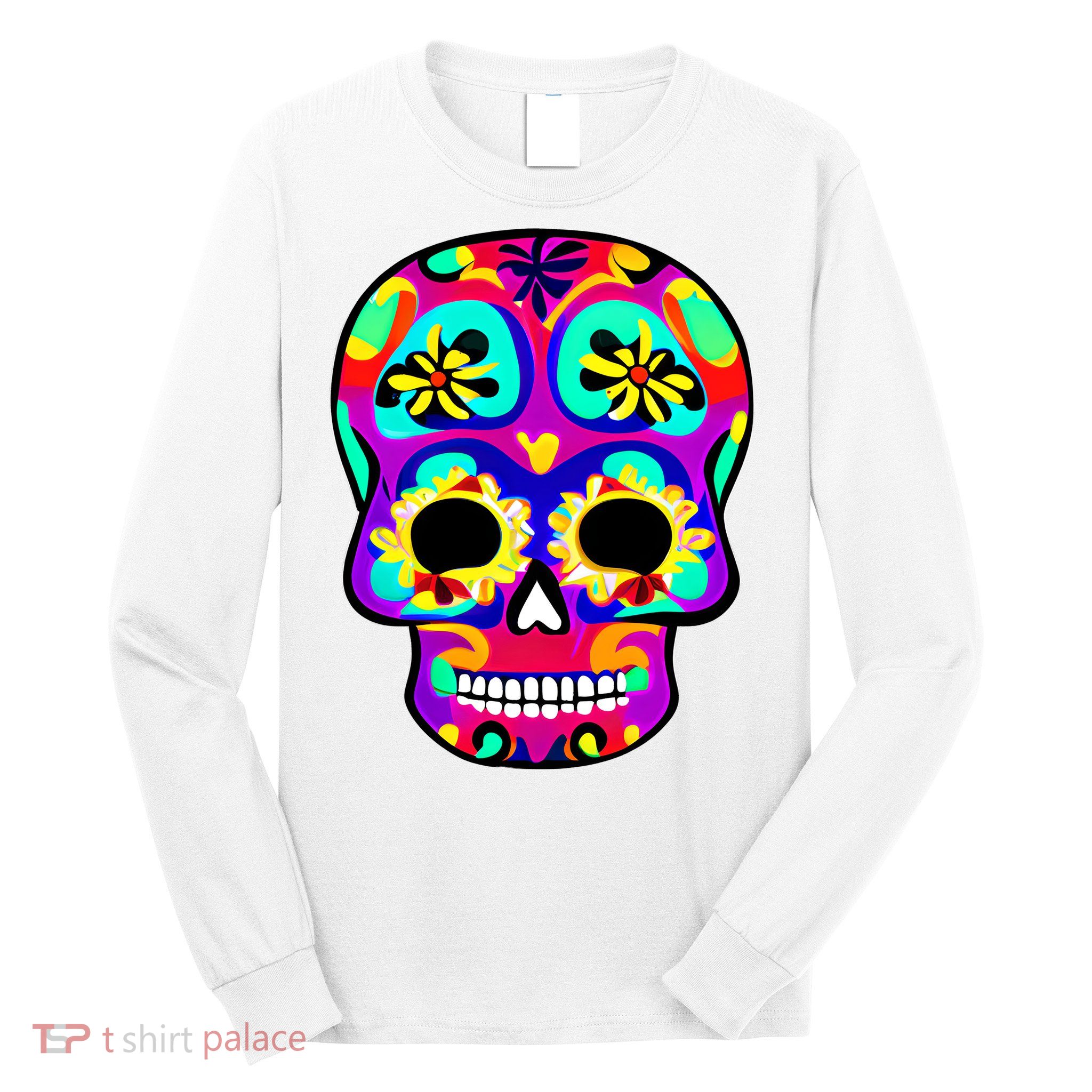 Sugar Skull Funny Cinco De Mayo Long Sleeve Shirt