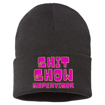 Shitshow Supervisor Funny Manager And Supervisor Sustainable Knit Beanie