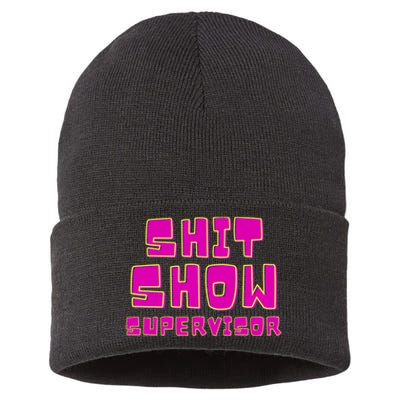 Shitshow Supervisor Funny Manager And Supervisor Sustainable Knit Beanie