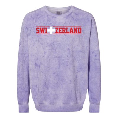 Switzerland Swiss Flag Travel Souvenir Gift Colorblast Crewneck Sweatshirt