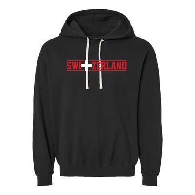 Switzerland Swiss Flag Travel Souvenir Gift Garment-Dyed Fleece Hoodie