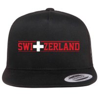 Switzerland Swiss Flag Travel Souvenir Gift Flat Bill Trucker Hat