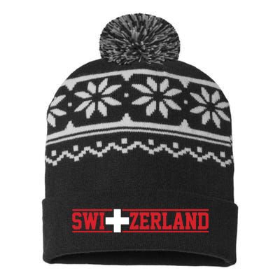 Switzerland Swiss Flag Travel Souvenir Gift USA-Made Snowflake Beanie