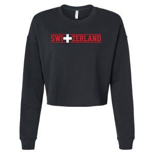 Switzerland Swiss Flag Travel Souvenir Gift Cropped Pullover Crew