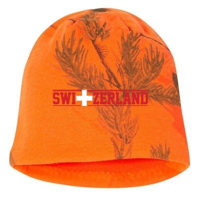 Switzerland Swiss Flag Travel Souvenir Gift Kati - Camo Knit Beanie