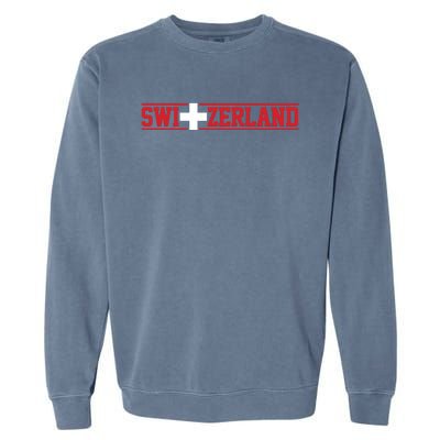 Switzerland Swiss Flag Travel Souvenir Gift Garment-Dyed Sweatshirt