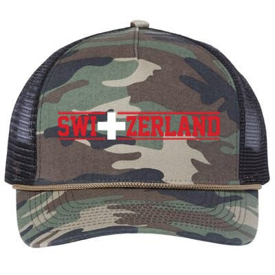 Switzerland Swiss Flag Travel Souvenir Gift Retro Rope Trucker Hat Cap