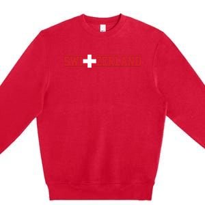 Switzerland Swiss Flag Travel Souvenir Gift Premium Crewneck Sweatshirt