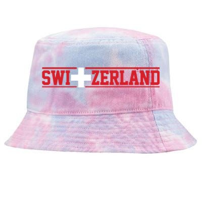 Switzerland Swiss Flag Travel Souvenir Gift Tie-Dyed Bucket Hat