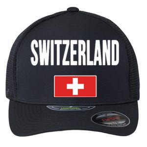 Switzerland Swiss Flag Flexfit Unipanel Trucker Cap