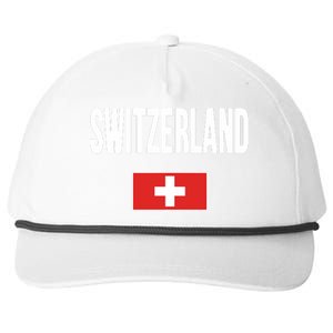 Switzerland Swiss Flag Snapback Five-Panel Rope Hat