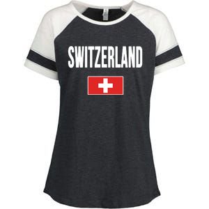 Switzerland Swiss Flag Enza Ladies Jersey Colorblock Tee