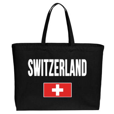 Switzerland Swiss Flag Cotton Canvas Jumbo Tote