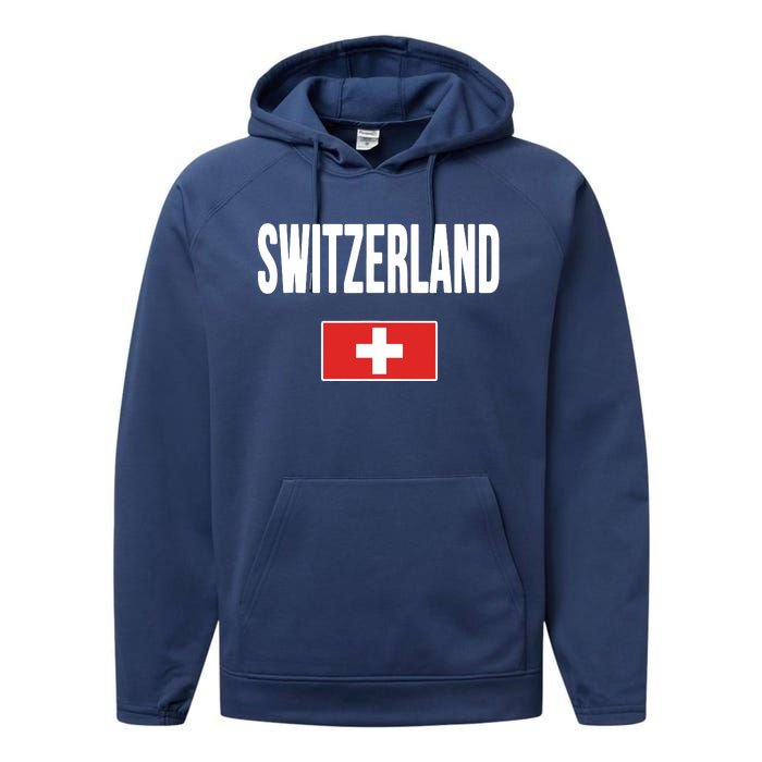 Switzerland Swiss Flag Performance Fleece Hoodie