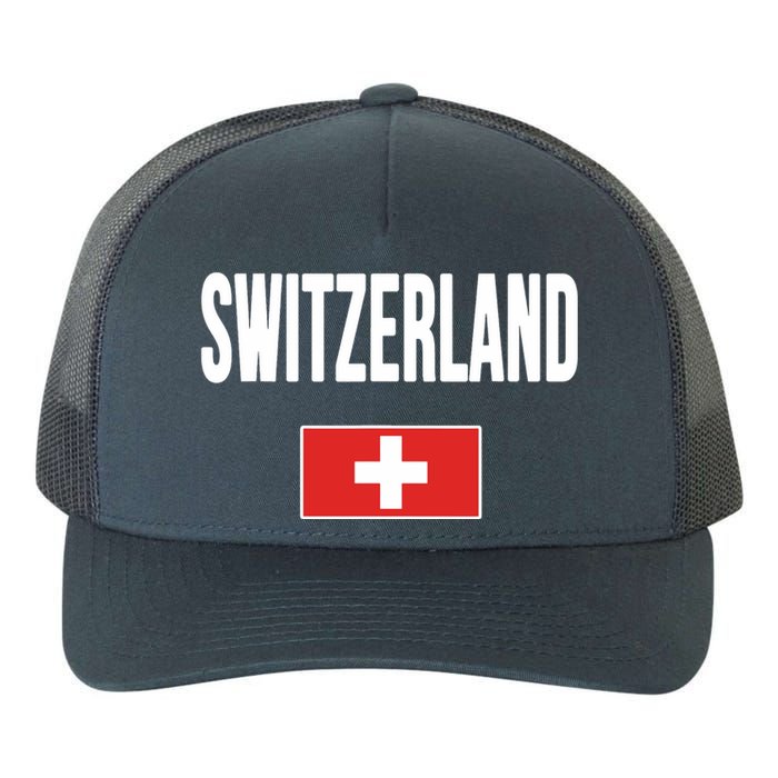 Switzerland Swiss Flag Yupoong Adult 5-Panel Trucker Hat