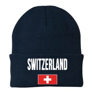 Switzerland Swiss Flag Knit Cap Winter Beanie