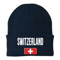 Switzerland Swiss Flag Knit Cap Winter Beanie