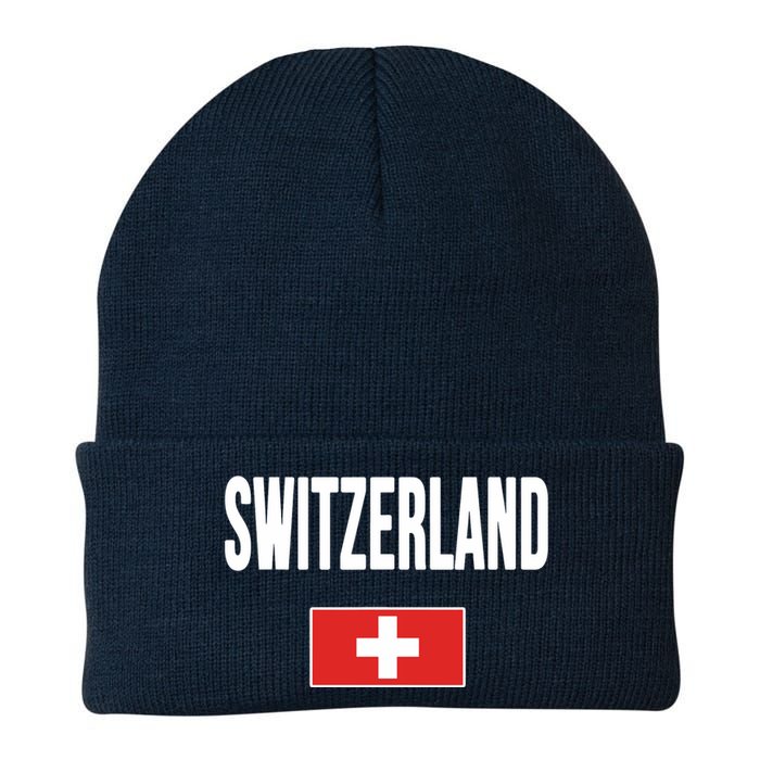 Switzerland Swiss Flag Knit Cap Winter Beanie