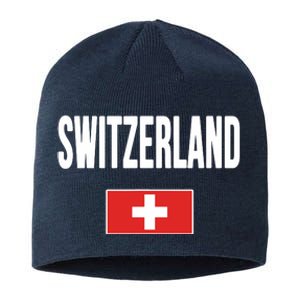 Switzerland Swiss Flag Sustainable Beanie