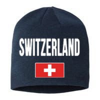 Switzerland Swiss Flag Sustainable Beanie