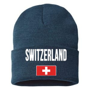 Switzerland Swiss Flag Sustainable Knit Beanie