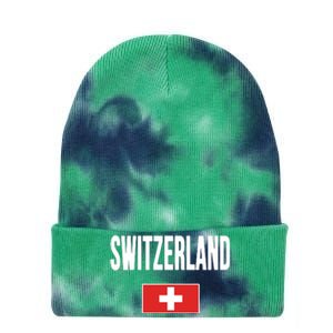 Switzerland Swiss Flag Tie Dye 12in Knit Beanie