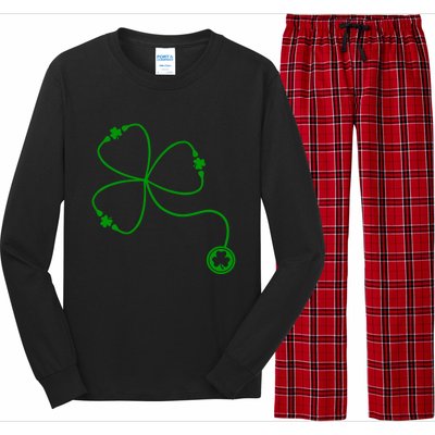 Shamrock Stethoscope For St Patricks Day Nurse In Hospital Gift Long Sleeve Pajama Set