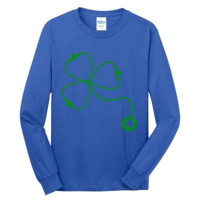 Shamrock Stethoscope For St Patricks Day Nurse In Hospital Gift Tall Long Sleeve T-Shirt