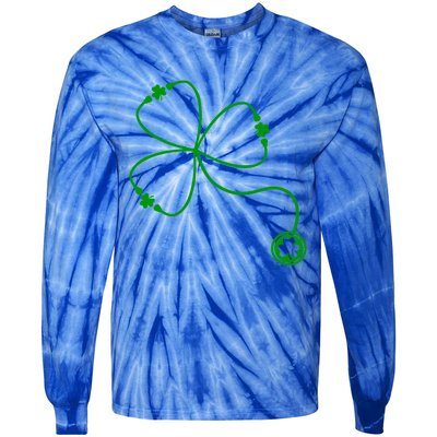 Shamrock Stethoscope For St Patricks Day Nurse In Hospital Gift Tie-Dye Long Sleeve Shirt