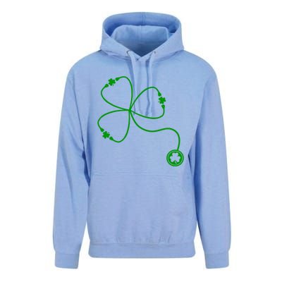 Shamrock Stethoscope For St Patricks Day Nurse In Hospital Gift Unisex Surf Hoodie