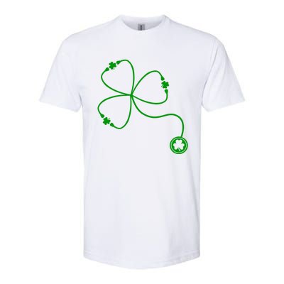 Shamrock Stethoscope For St Patricks Day Nurse In Hospital Gift Softstyle CVC T-Shirt