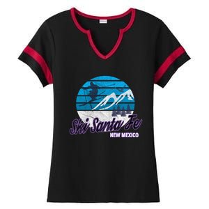 Ski Santa Fe New Mexico Usa Ski Resort Snowboarding Skiing Gift Ladies Halftime Notch Neck Tee